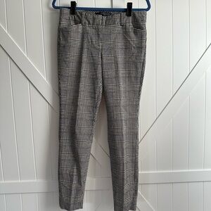 The Limited Size 6 Women’s Plaid Ankle Pants Black Cream Career Stretch Chic